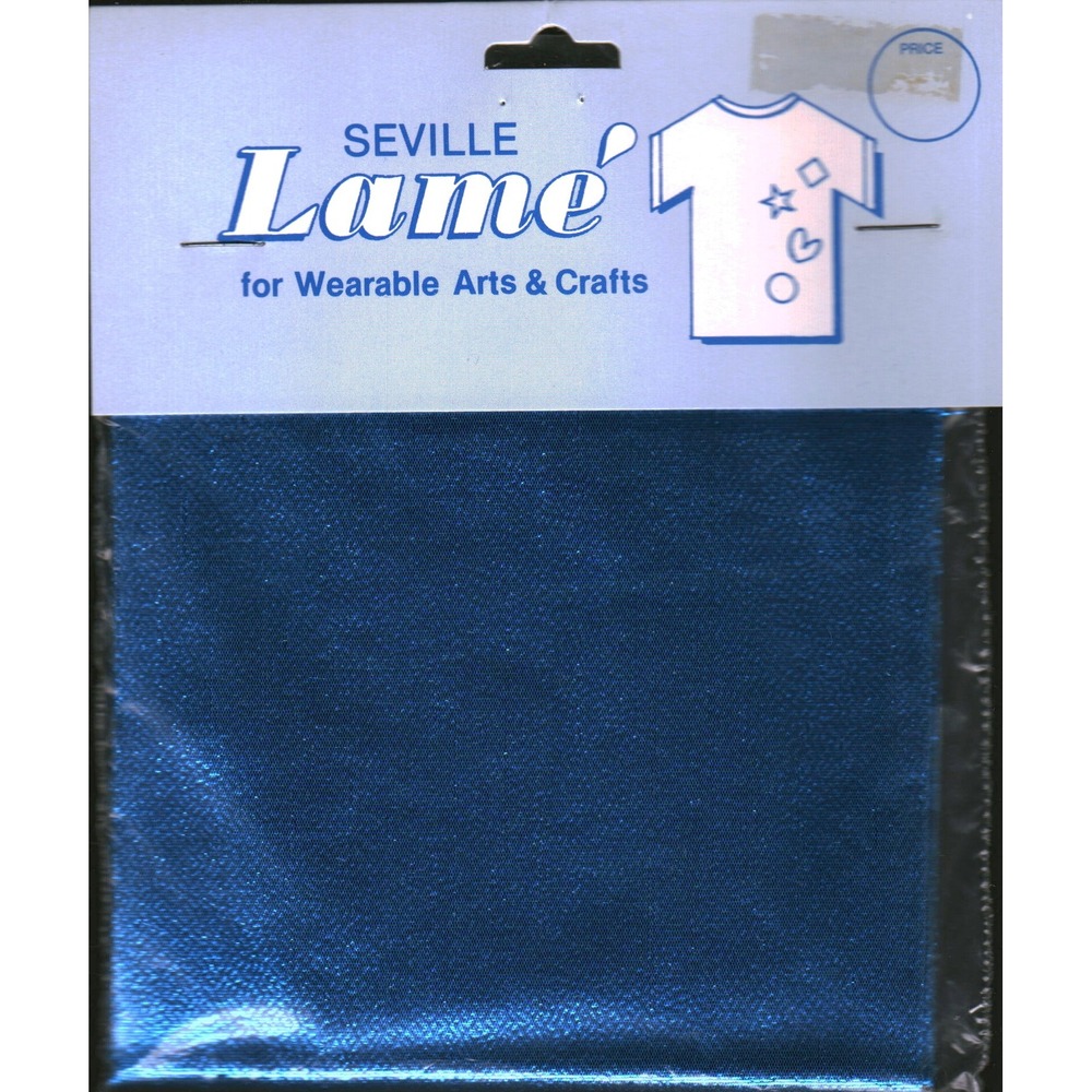 Seville Lame Metallic Blue Fabric for Wearable Arts Crafts 8.5 x 36